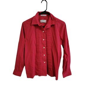 Orvis Button Up Shirt Womens Size 6 Red Long Sleeve Top Business Career